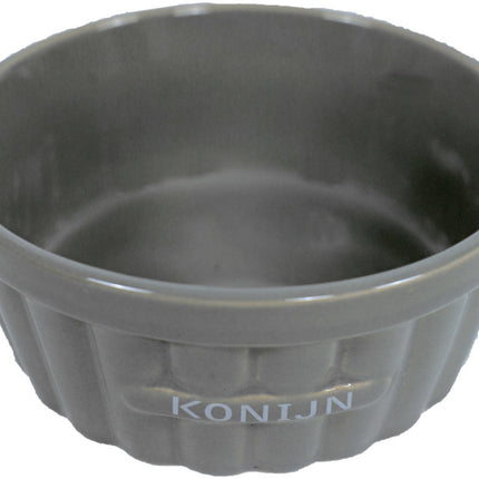 AnimalstoreXL Eetbak Steen Ribbel Konijn Taupe 12cm