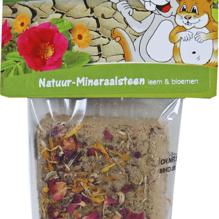 AnimalstoreXL Knaagsteen Leem/Bloemen 100g