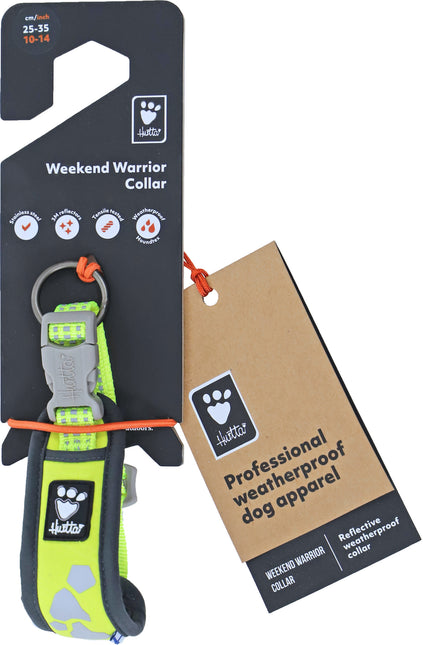 AnimalstoreXL Hurtta Collar War Warrior Neon Lemon 25-35cm