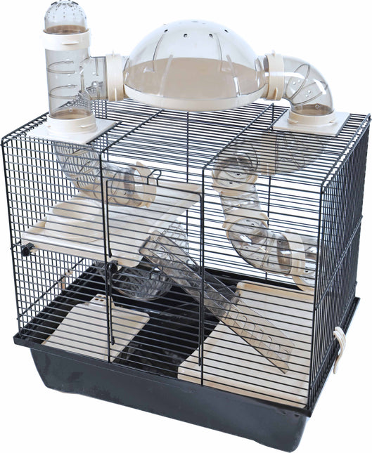 AnimalstoreXL Interzoo Hamsterkooi Rocky Plus Zwart/Zwart