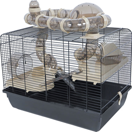 AnimalstoreXL Interzoo hamsterkooi Galaxy met Terras - Zwart