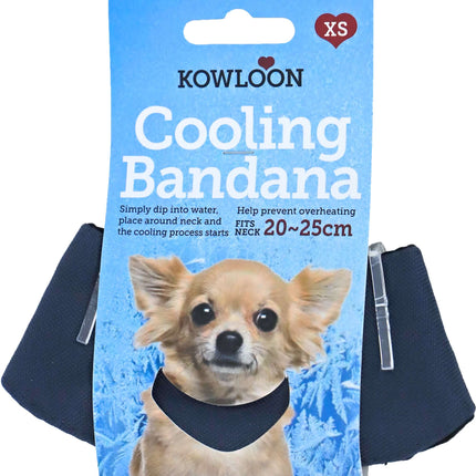 AnimalstoreXL Kowloon Koelbandana Donkerblauw XS 20-25cm