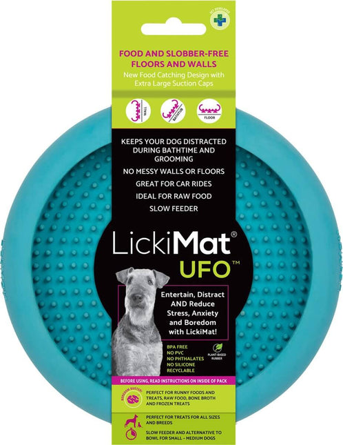 AnimalstoreXL Lickimat Likmat Ufo Hond Turquoise 18x3cm