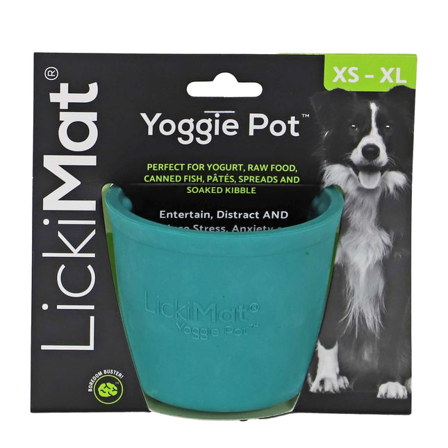 AnimalstoreXL Lickimat Yoggie Pot Hond Turquoise 8cm