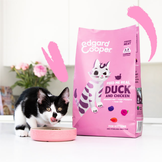 Edgard &amp; Cooper Kibble Kitten Freilandente und Freilandhuhn, getreidefrei