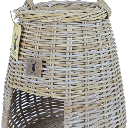 AnimalstoreXL Mand Rotan Rond met Hengsel 67cm