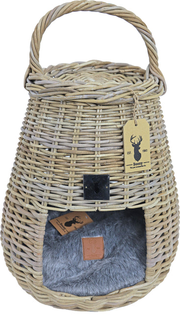 AnimalstoreXL Mand Rotan Rond met Hengsel 67cm