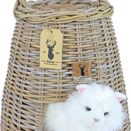 AnimalstoreXL Mand Rotan Rond met Hengsel 67cm