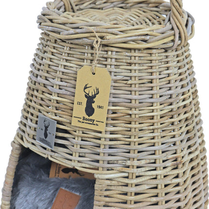 AnimalstoreXL Mand Rotan Rond met Hengsel 67cm