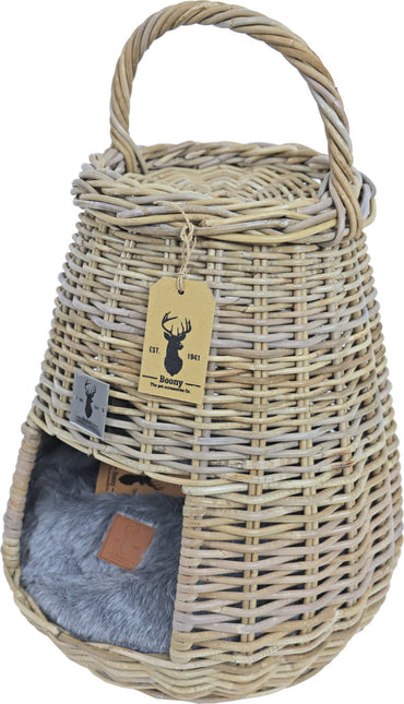AnimalstoreXL Mand Rotan Rond met Hengsel 67cm