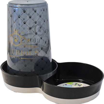 AnimalstoreXL Moderna Drink Voersilo Pl.Luxurious Zwart 1.5 liter