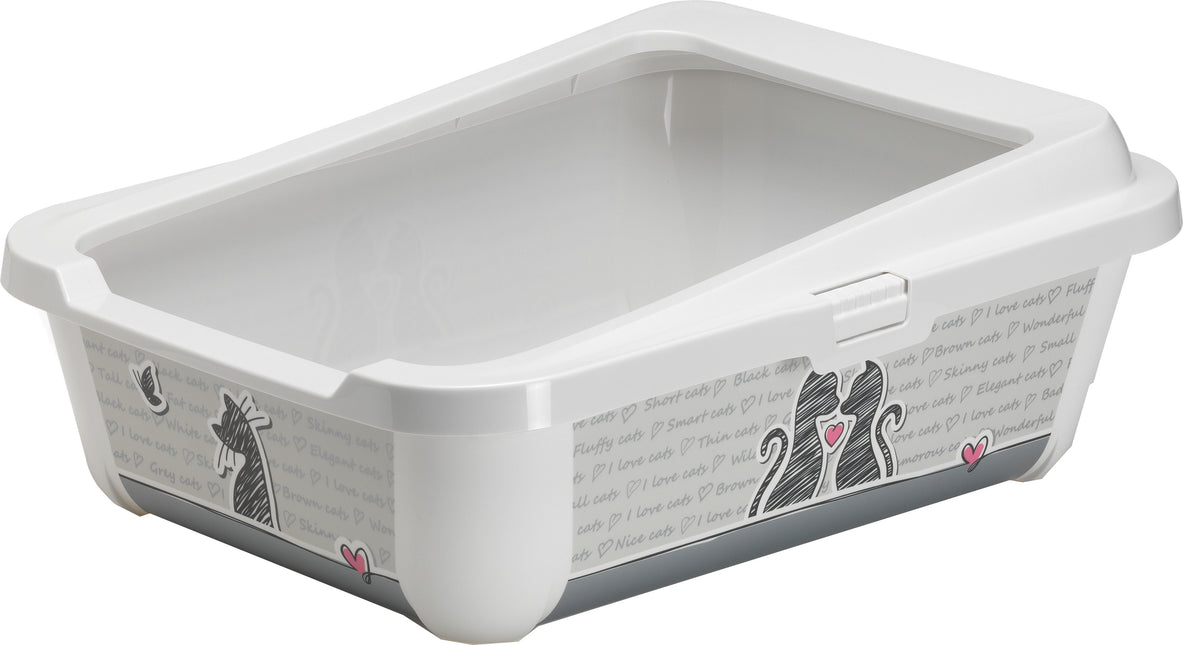 AnimalstoreXL Moderna Kattenbak Pl. met Rand Cats In Love 50cm