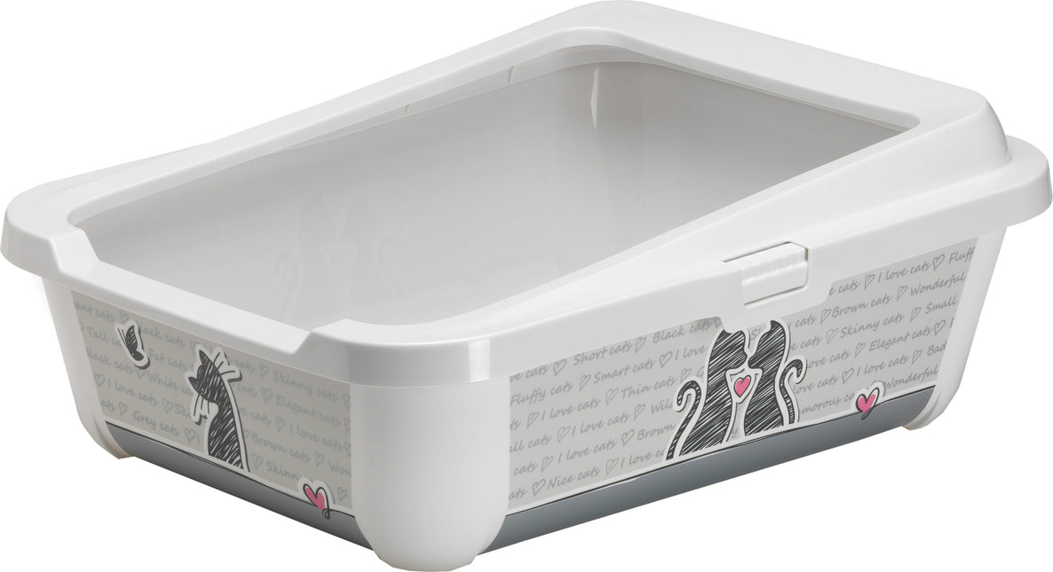 AnimalstoreXL Moderna Kattenbak Pl. met Rand Cats In Love 50cm