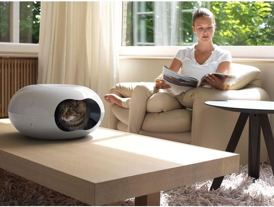AnimalstoreXL Moderna kattenhuis donut plastic met kussen wit