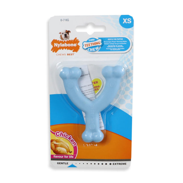 Nylabone Welpen-Zahnpflege-Wunschknochen XS Kip Blau