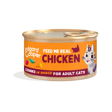 AnimalstoreXL Edgard & Cooper Kat Stukjes-in-saus Scharrelkip Graanvrij