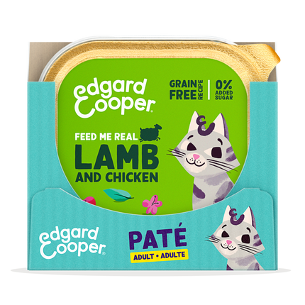AnimalstoreXL Edgard & Cooper Volwassen Kat Paté Lam & Scharrelkip Graanvrij