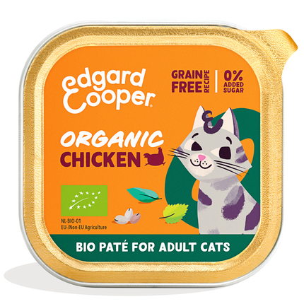 AnimalstoreXL Edgard & Cooper - Kat Paté Bio Kip Graanvrij
