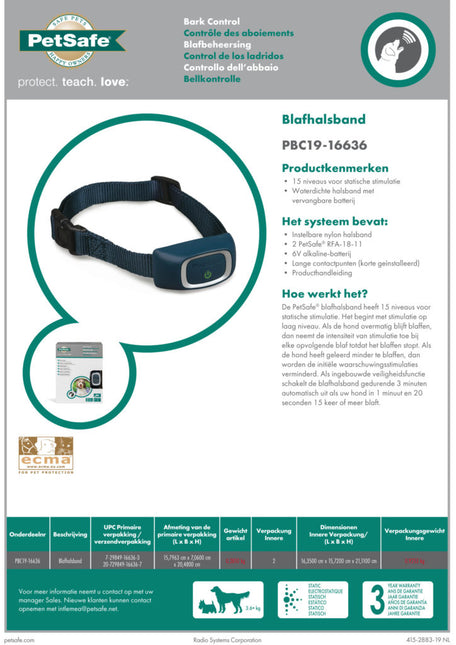 AnimalstoreXL Petsafe Antiblafband