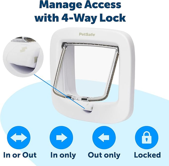 Petsafe Katzenklappe Handm. 4Lock Weiß Ppa