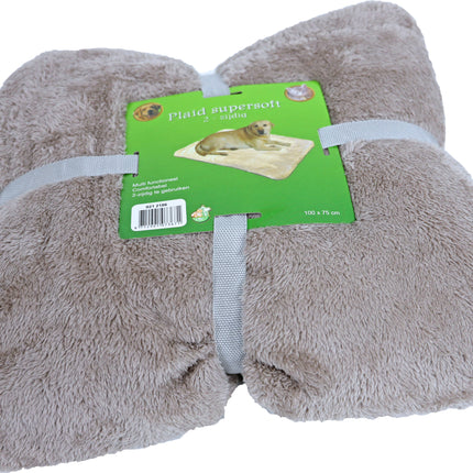 AnimalstoreXL Plaid Supersoft 2-Zijdig Taup/Be. 120x80cm