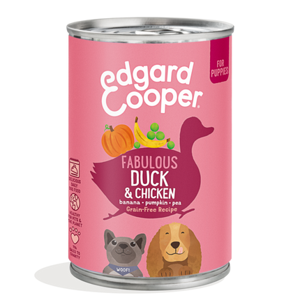 AnimalstoreXL Edgard & Cooper Hond Blik Vlees of Vis Graanvrij 400g