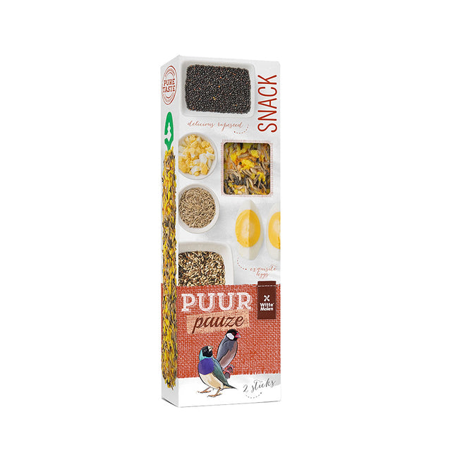 AnimalstoreXL Puur Pauze Sticks Tropen Vogel Wilde Zaden 60g