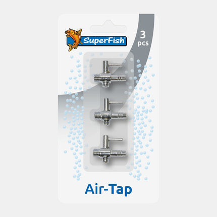 AnimalstoreXL RVS luchtkraan 1 weg met schroefdraad 4-6mm 3 stuks