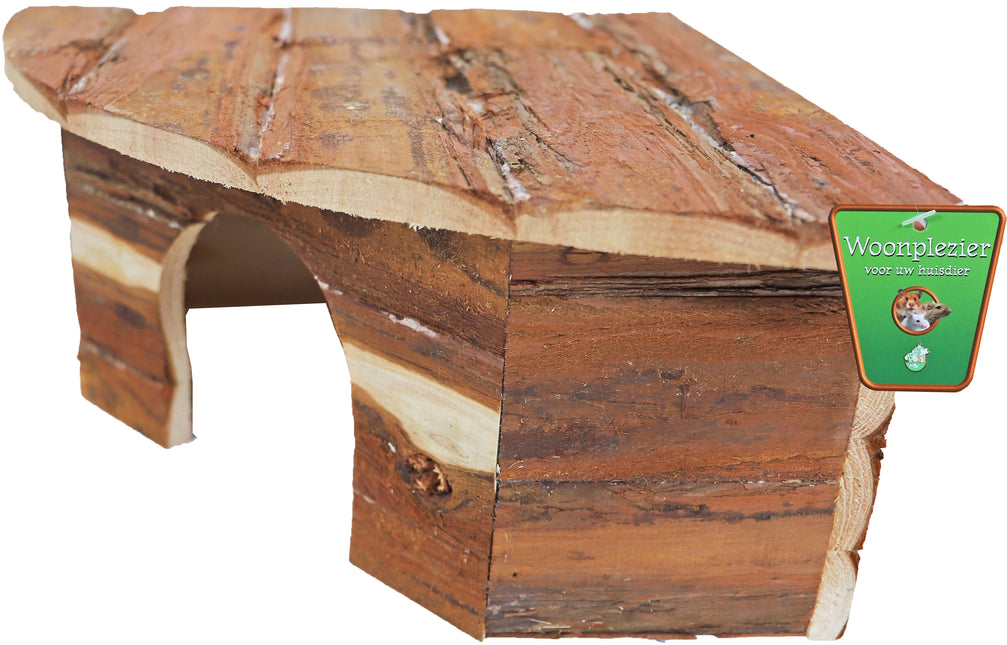AnimalstoreXL Knaagdierhuis Hoekmodel Natural L 30cm