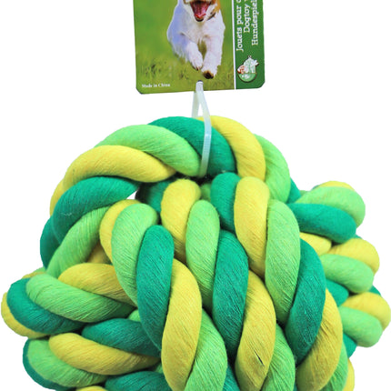 AnimalstoreXL Touwbal Katoen XXL 17,5cm Groen/Geel