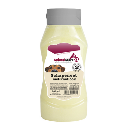 AnimalstoreXL Schapenvet met knoflook knijpfles 500ml