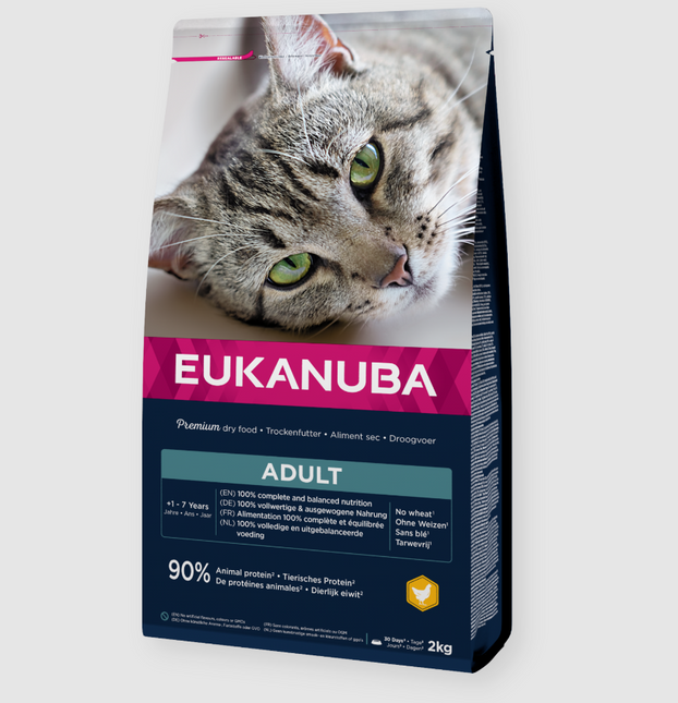 Eukanuba Trockenfutter für Katzen, frisches Huhn für Erwachsene, 2 kg