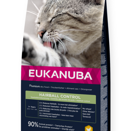 Eukanuba Trockenfutter für Katzen, Hairball Control, 2 kg