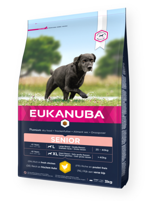 Eukanuba Hundefutter Senior großes frisches Huhn 3 kg