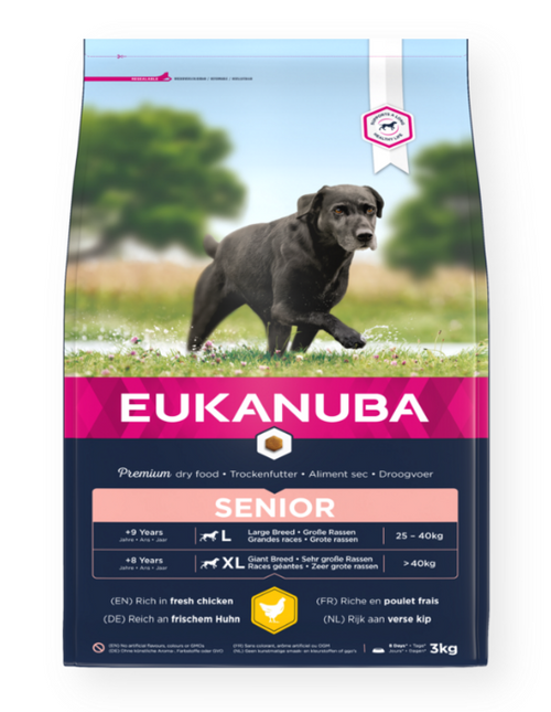 Eukanuba Hundefutter Senior großes frisches Huhn 3 kg