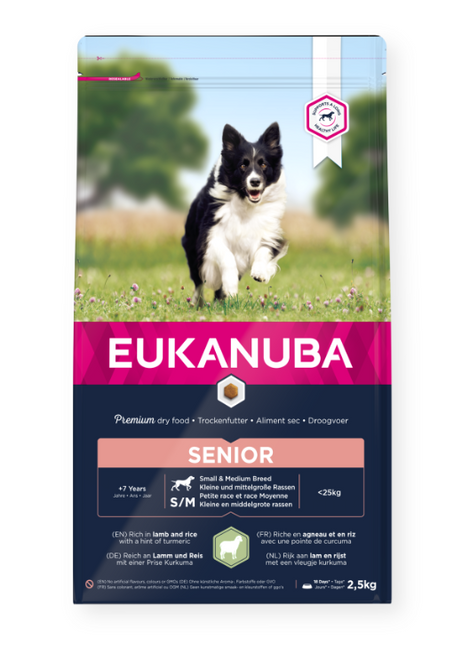 Eukanuba Hundefutter Senior Small/Medium Lamm &amp; Reis 2,5 kg