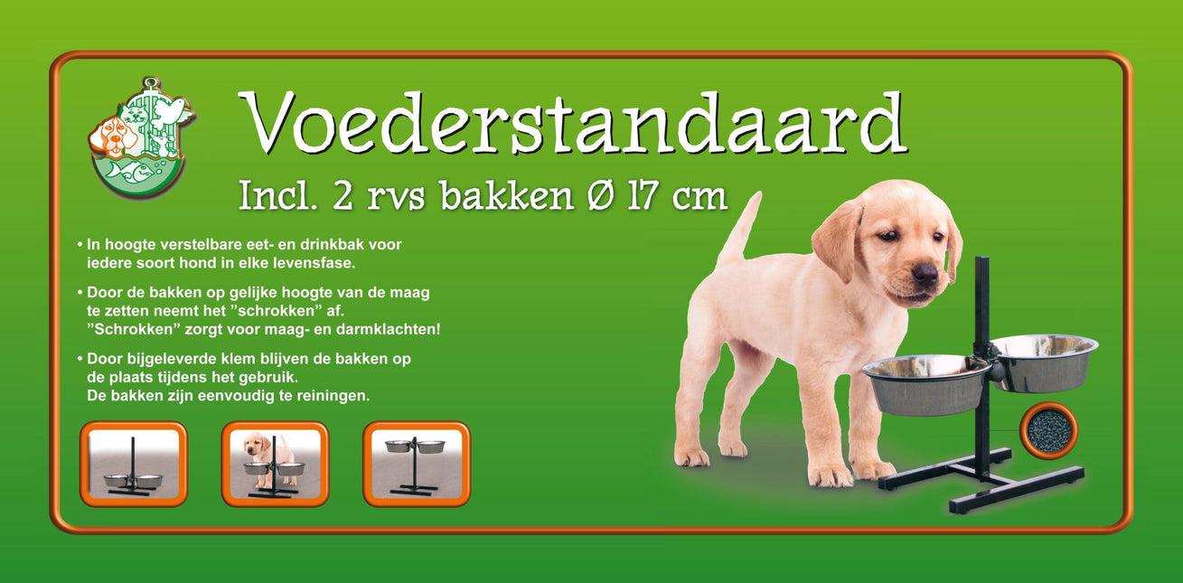 AnimalstoreXL Voederstandaard H-Model Hamerslag 17cm