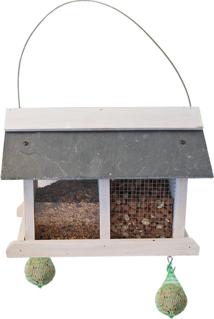 AnimalstoreXL Voederstation Wit/Leisteen Ophangb. 31cm