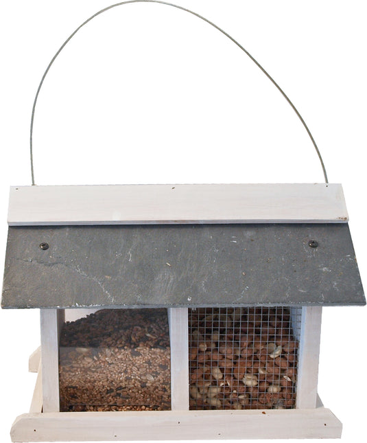 AnimalstoreXL Voederstation Wit/Leisteen Ophangb. 31cm