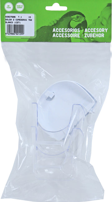 AnimalstoreXL Voltrega Kapbakje Transpar. met Klepje Wit 2 stuks