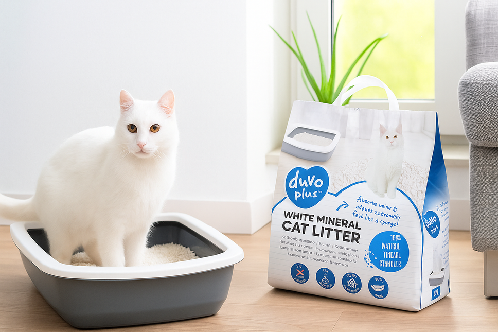 Weißes Mineral-Katzenstreu 10L