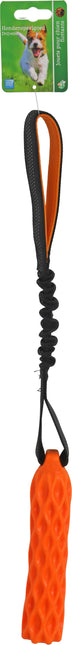 Boon Hundespielzeug Apportierdummie Orange TPR 18cm+Dehnschlaufe+Quietscher