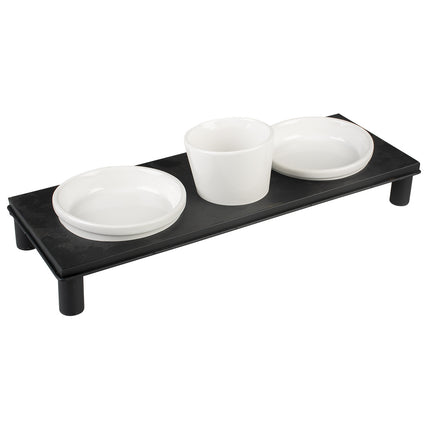 Tafelservice Stone Up Buffet, rechteckig, 200 ml – 41 x 14,5 cm, Weiß/Schwarz