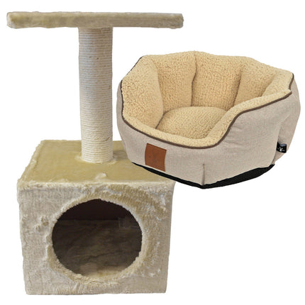 Kattenmand & Klimmeubel Beige Bundel