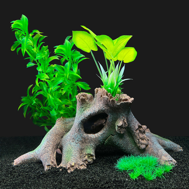 Aquarium decoratie set Hout Kunstplanten