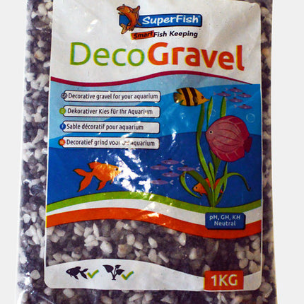 Aquarienkiesmischung weiß-schwarz-grau 1 kg