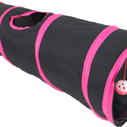 Spieltunnel Nylon Schwarz/Rosa 85x25cm