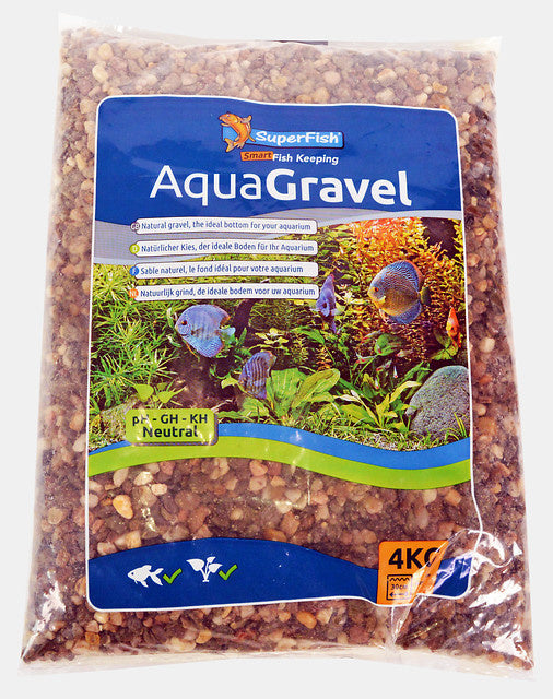 aquariumgrind gravel donker 3-6 mm, 4 kilo