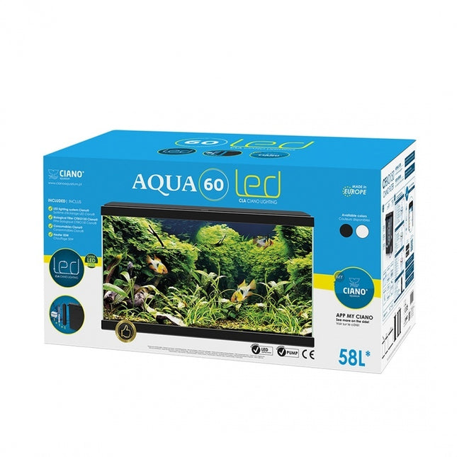 Aquarium Aqua 60 LED CF80 schwarz