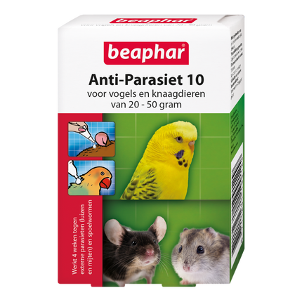 Anti-Parasiet 10 vogel knaagdier 20-50 gram 2st